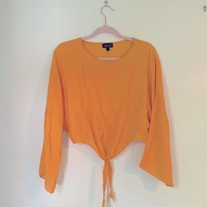 Top shop Mustard Yellow Flowy Sleeve Top
